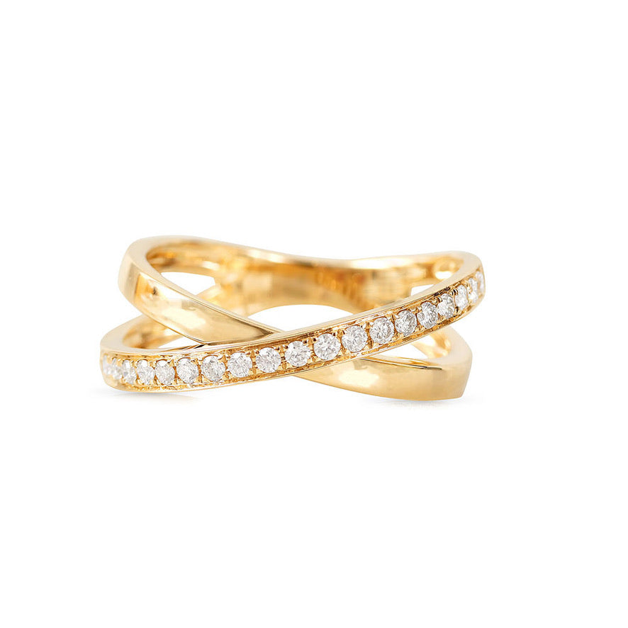 ALEXA CROSSOVER GOLD AND DIAMOND RING