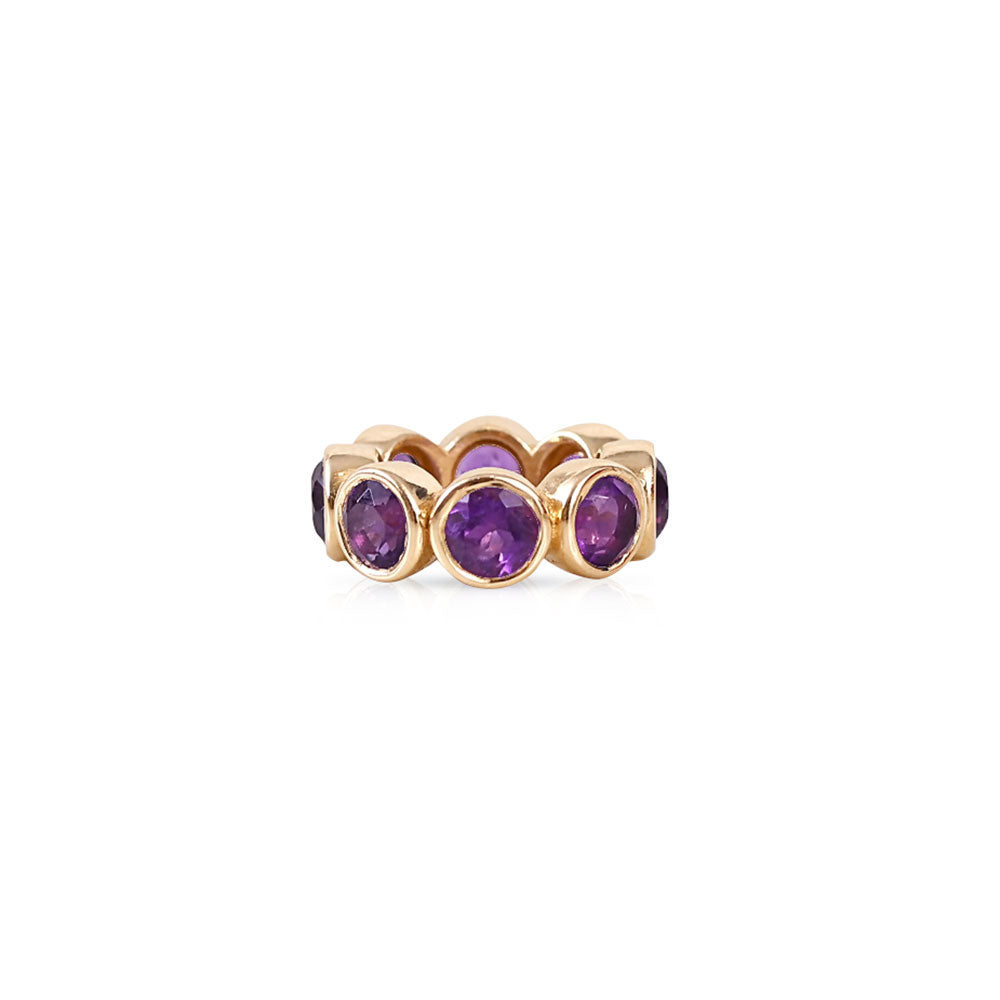 14K GOLD AMETHYST ETERNITY RONDELLE