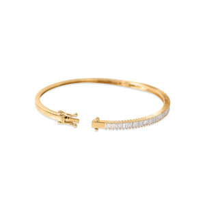 14K GOLD BAGUETTE DIAMOND BANGLE