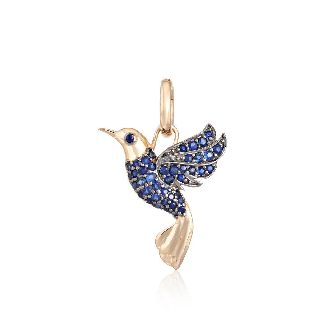 BLUE SAPPHIRE HUMMINGBIRD CHARM