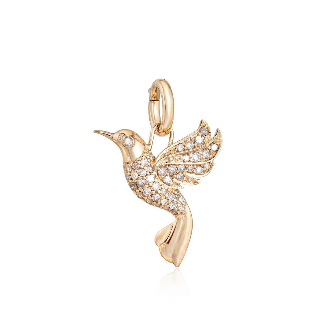 14K GOLD HUMMINGBIRD PENDANT