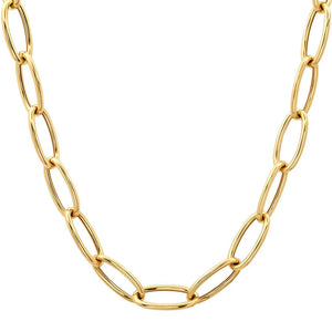 14K GOLD LARGE OVAL LINK HOLLOW CHAIN