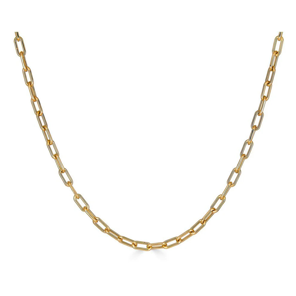 14K GOLD RECTANGULAR LINK HOLLOW CHAIN