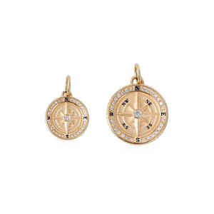 14K GOLD SMALL DIAMOND COMPASS CHRM