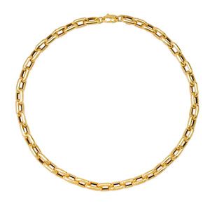 EXTRA LARGE 14K GOLD RECTANGULAR LINK SEMI-HOLLOW CHAIN