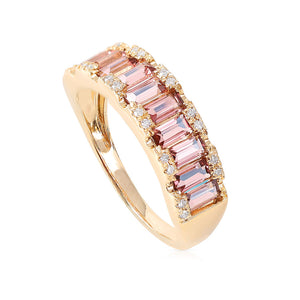 PINK TOURMALINE AND DIAMOND RING