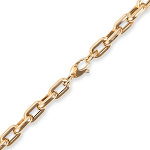 EXTRA LARGE 14K GOLD RECTANGULAR LINK SEMI-HOLLOW CHAIN