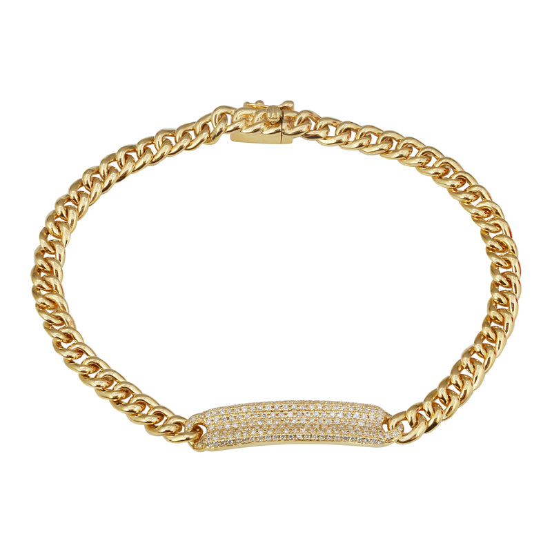 CHAIN LINK DIAMOND ID BRACELET