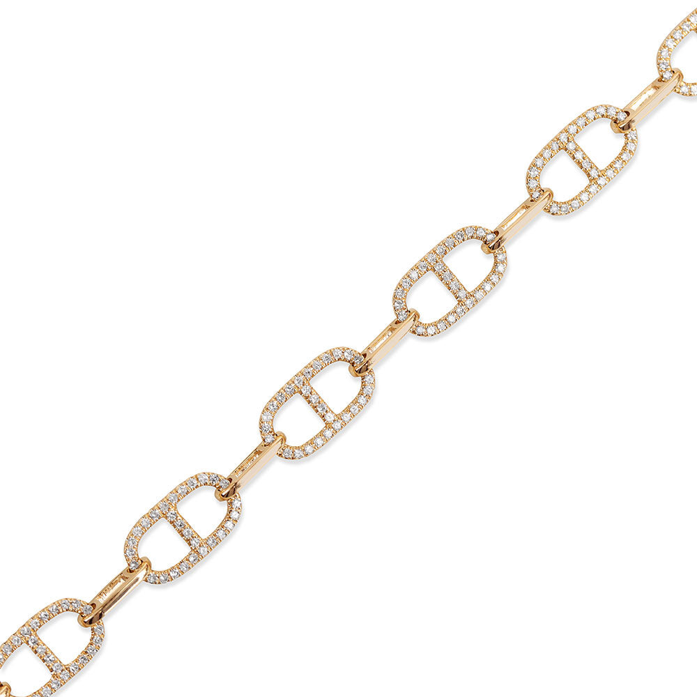 DIAMOND 14K GOLD MARINER LINK BRACELET