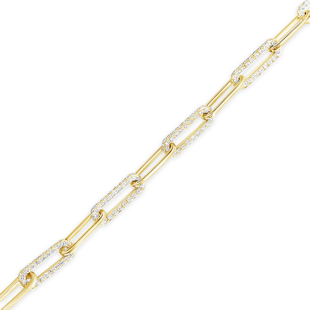 DIAMOND 14K GOLSTEPH HEAVY LINK BRACELET 