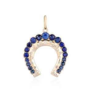 DIAMOND AND SAPPHIRE HORSESHOE CHARM