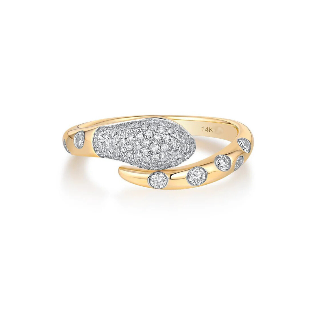 DIAMOND ENCRUSTED SNAKE RING