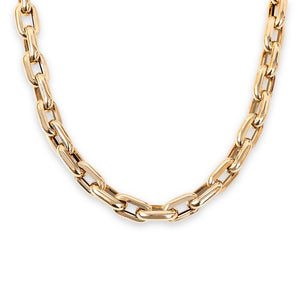 EXTRA LARGE 14K GOLD RECTANGULAR LINK SEMI-HOLLOW CHAIN