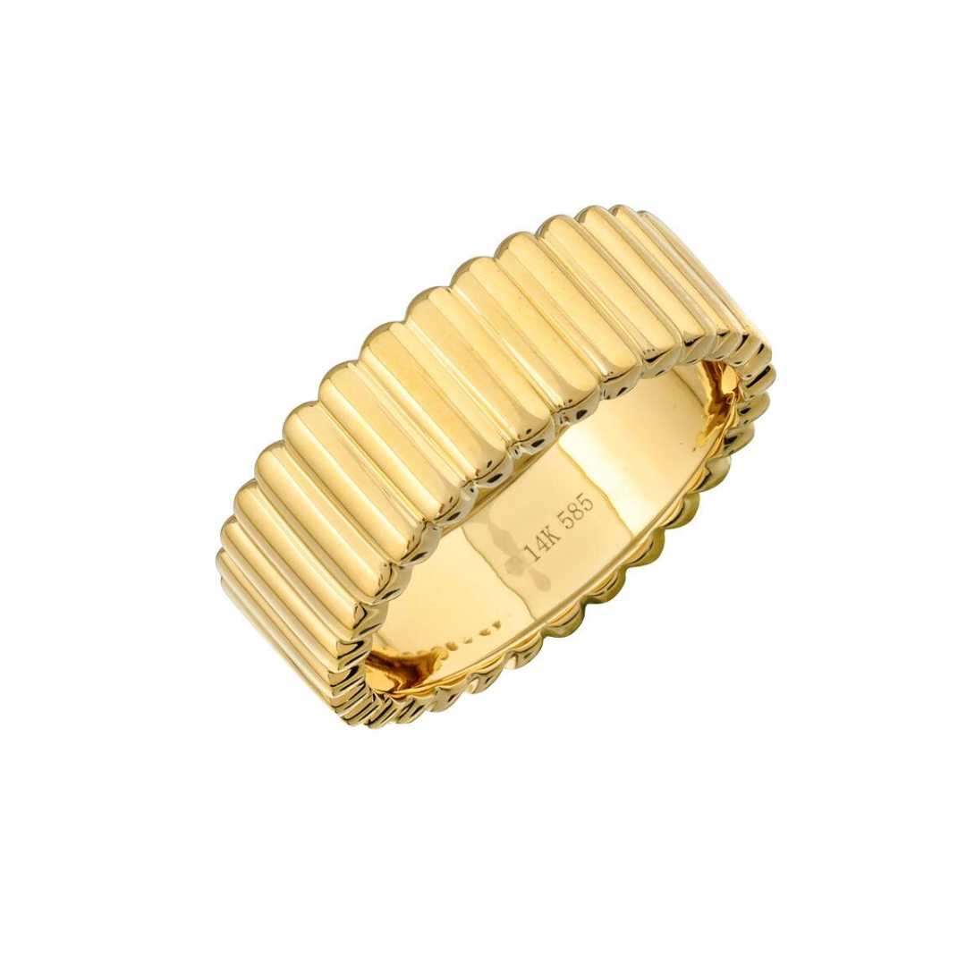 FLUTED 14K GOLD RING