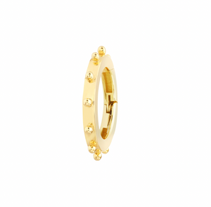 14K GOLD ROUND PUSH CONNECTOR WITH BEADED EDGE