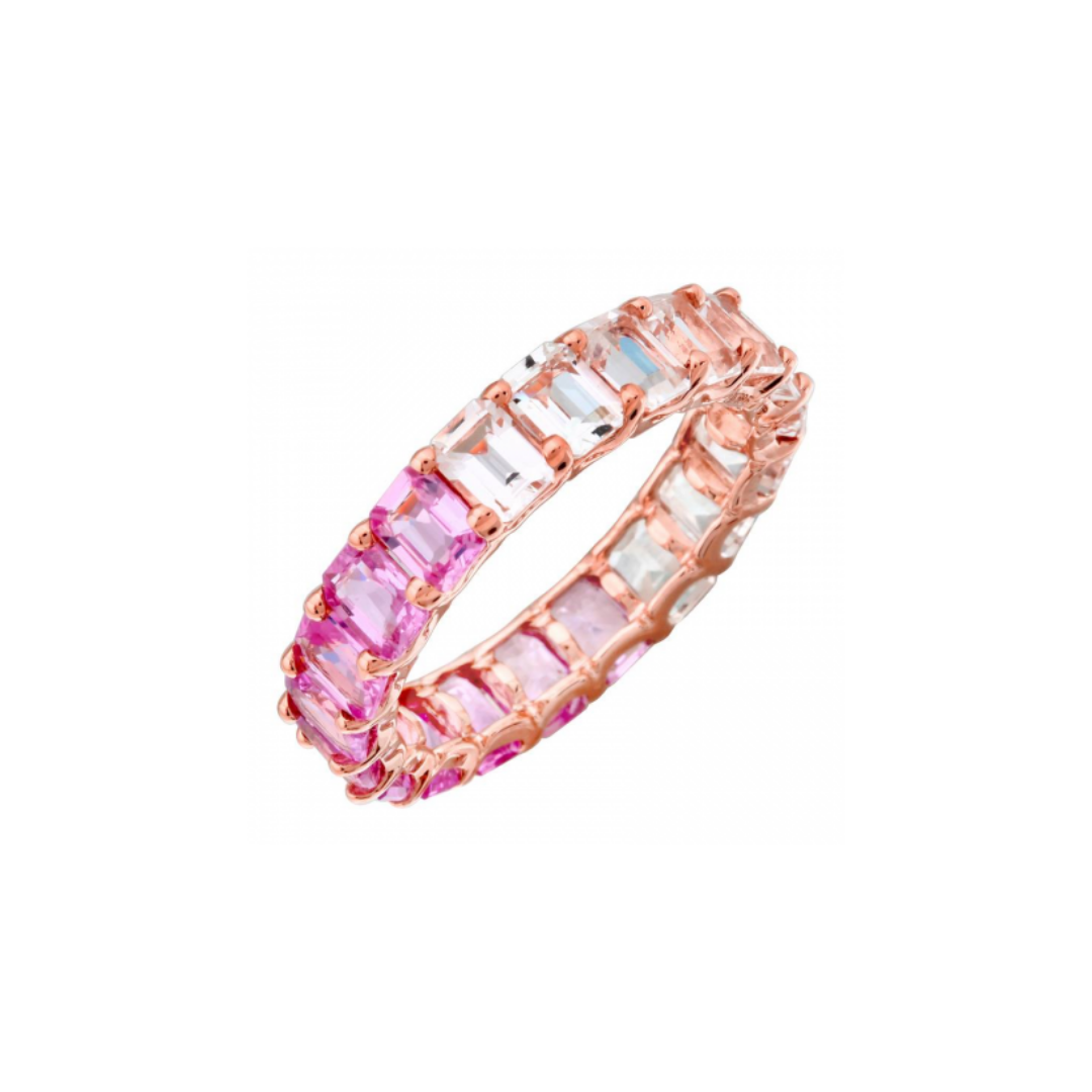 Pink sapphire and diamond clearance eternity band