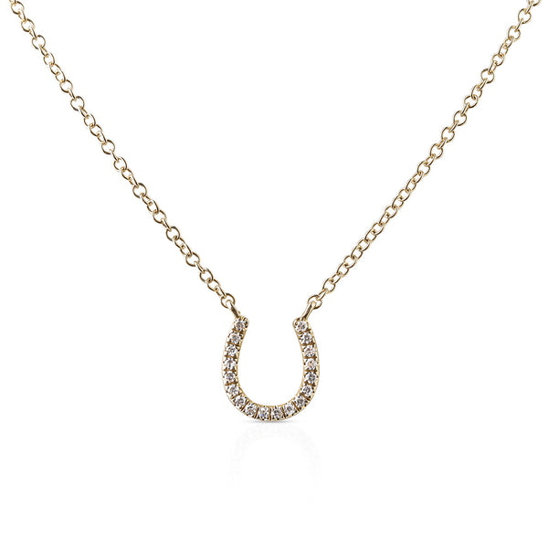LUCKY DIAMOND HORSESHOE NECKLACE - SALT. Fine Jewelry