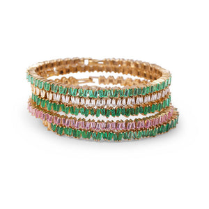 Baguette Emerald & Diamond Picket Bangles