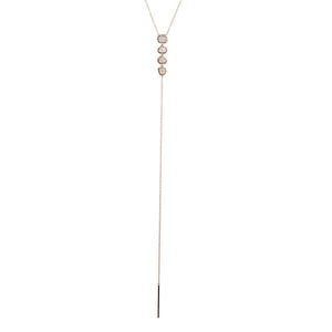 14K GOLD AND DIAMOND LARIAT NECKLACE
